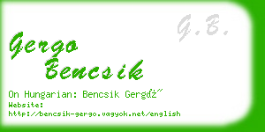 gergo bencsik business card